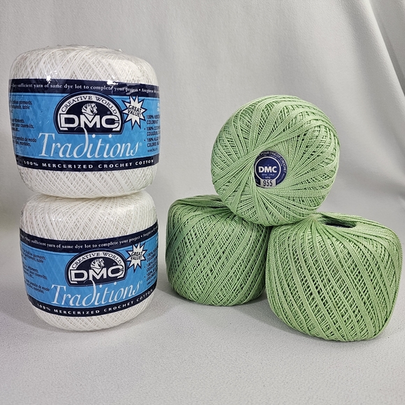 Lot of Vintage DMC Crochet Cotton - DMC B5200 & 955 - Picture 1 of 14
